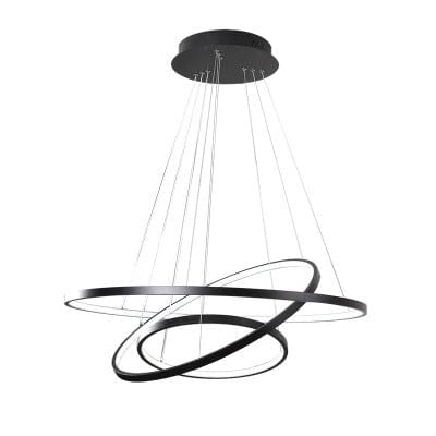 Black Ring Pendant Lamp Large (3 Rings) - Mafeemushkil.com LLC
