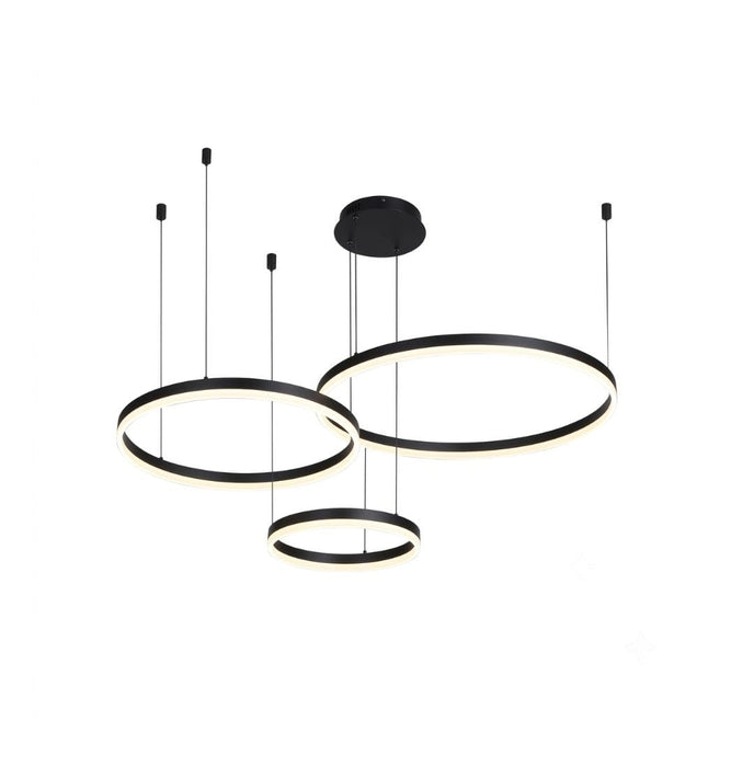 3 Ring Black Chandelier (Medium)