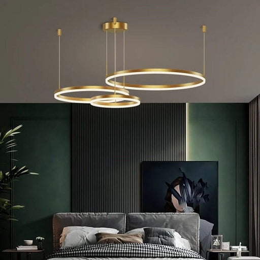 3 Ring Gold Chandelier (Medium) - Mafeemushkil.com LLC