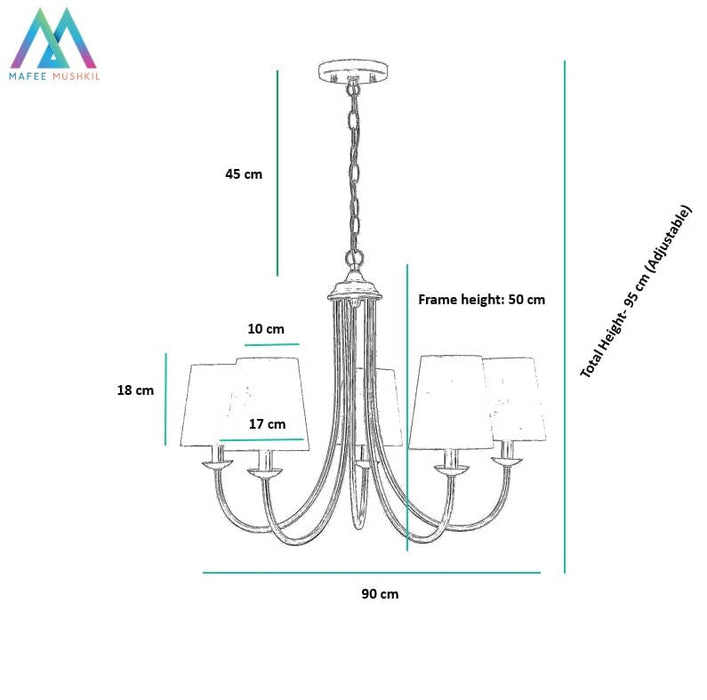 Elegant Gold 5-Light Chandelier