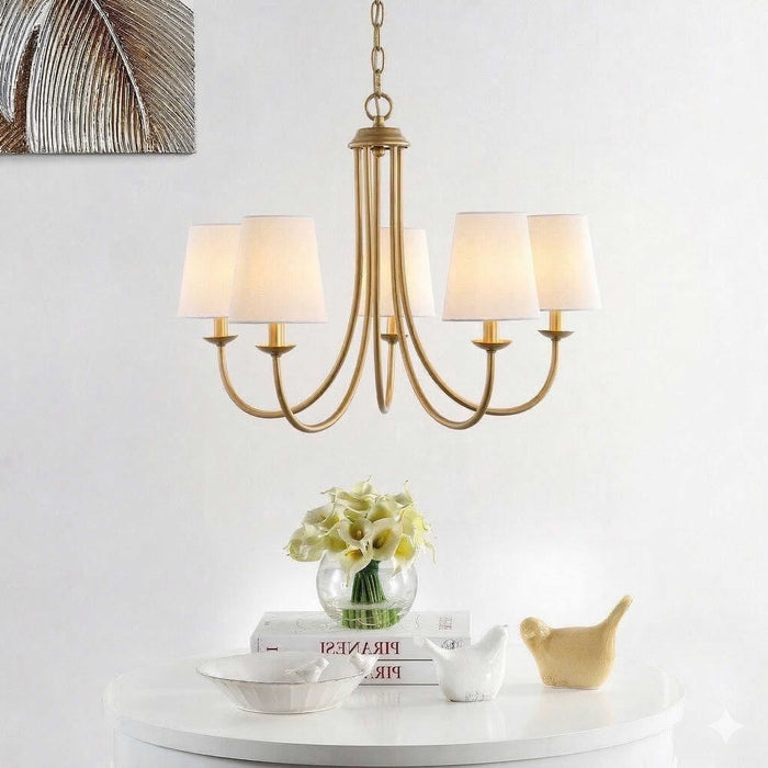 Elegant Gold 5-Light Chandelier
