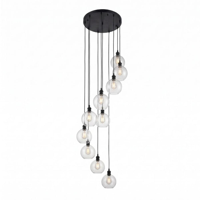 Glass Black Multi Pendant Light