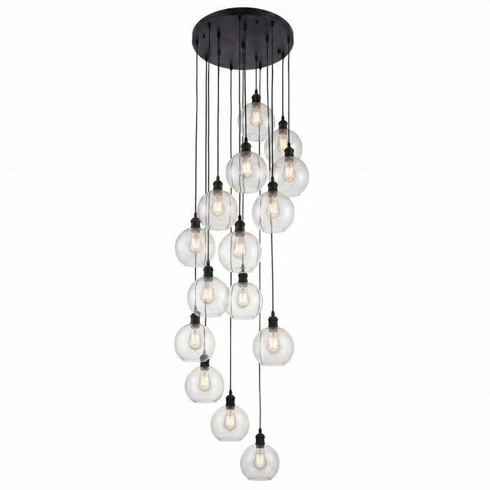 Glass Black Multi Pendant Light