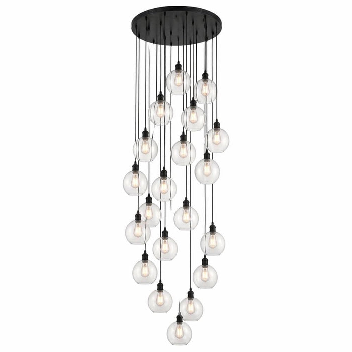 Glass Black Multi Pendant Light