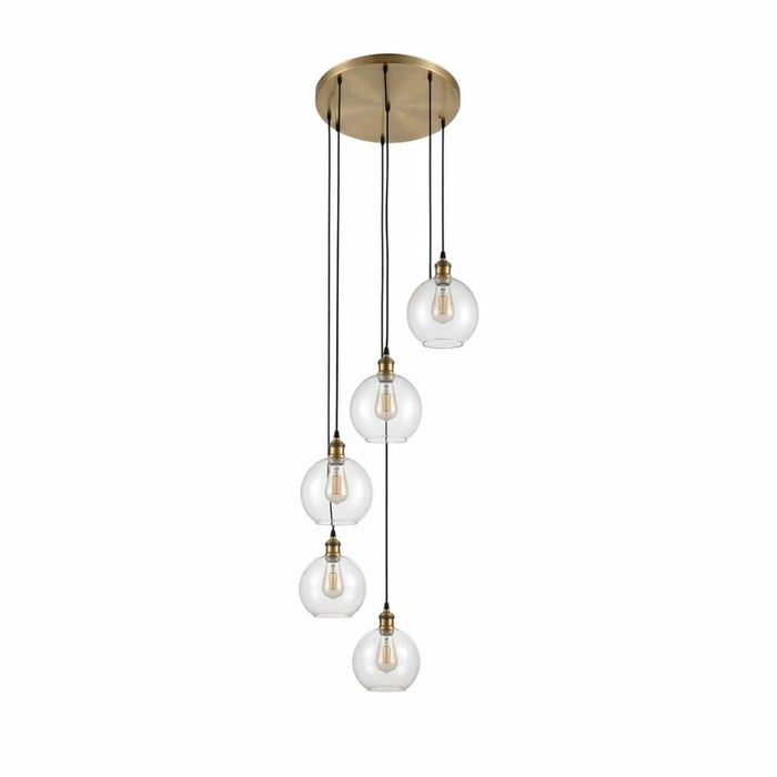 Glass Gold Multi Pendant Light