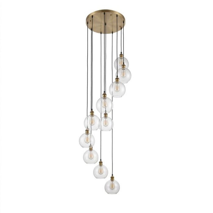 Glass Gold Multi Pendant Light