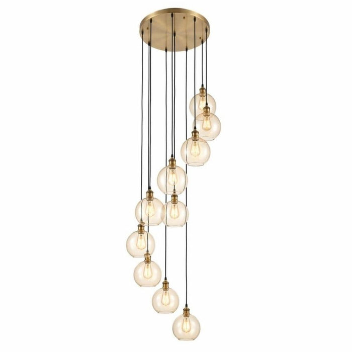 Glass Gold Multi Pendant Light