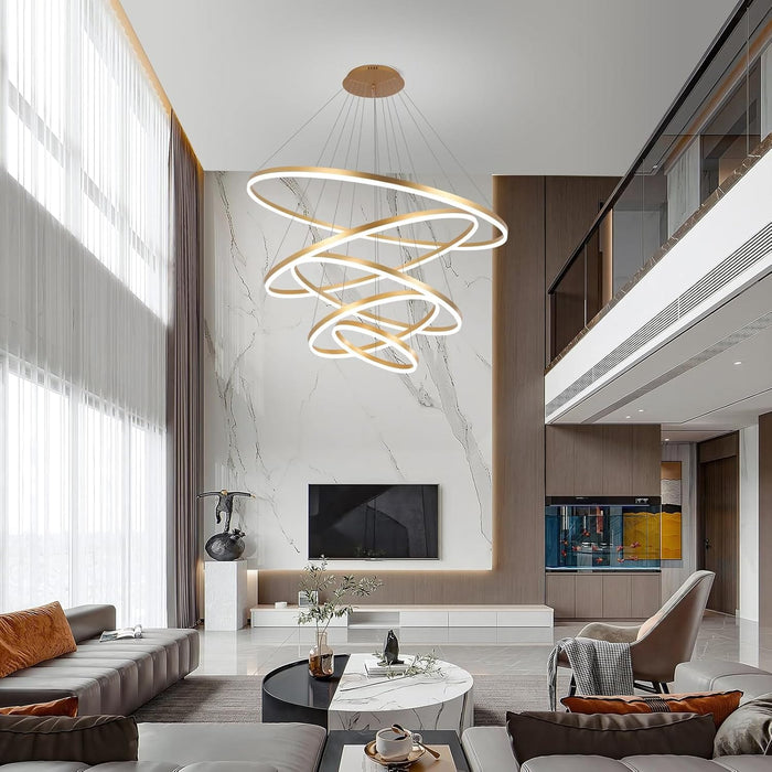 مصباح معلق بحلقة ذهبية (5 حلقات)