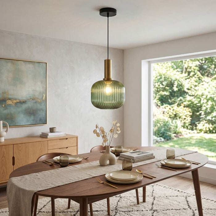 Olive Glass Pendant Light
