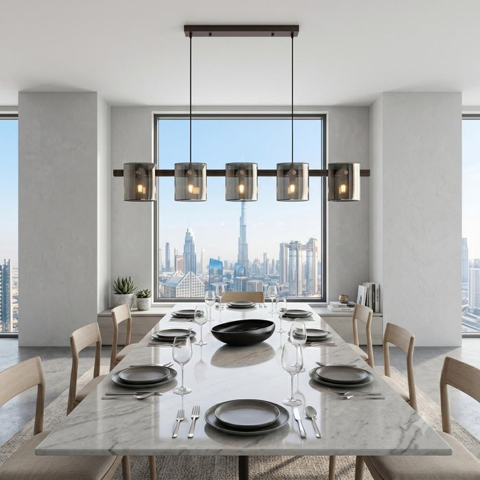 Opulence Linear Black Chandelier