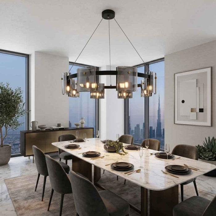 Opulence Round Black Chandelier