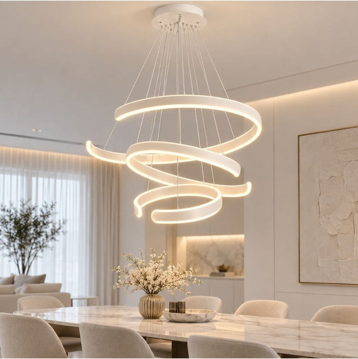 Orbit White Ring LED Chandelier
