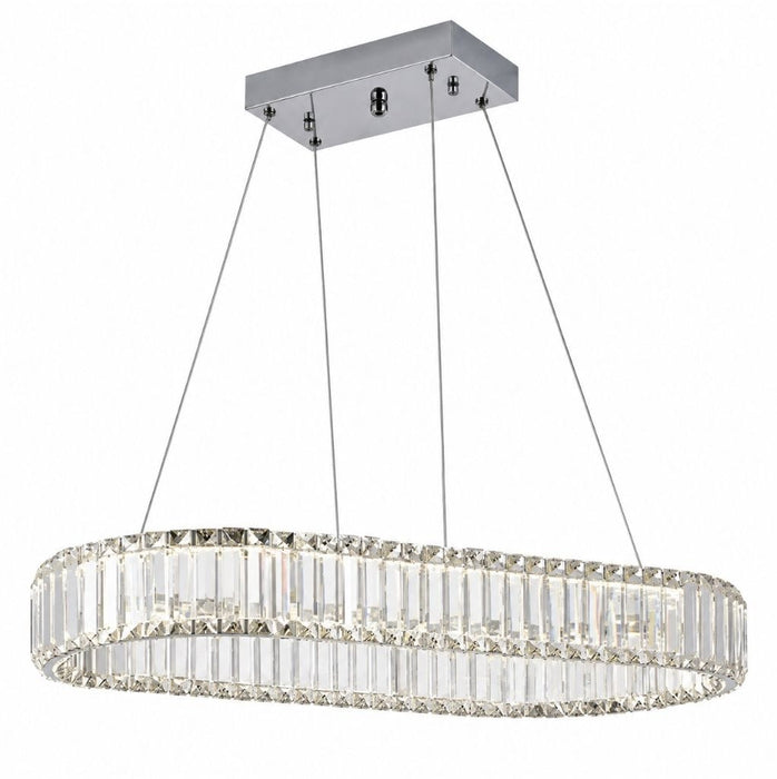 Oval Chrome Crystal Chandelier