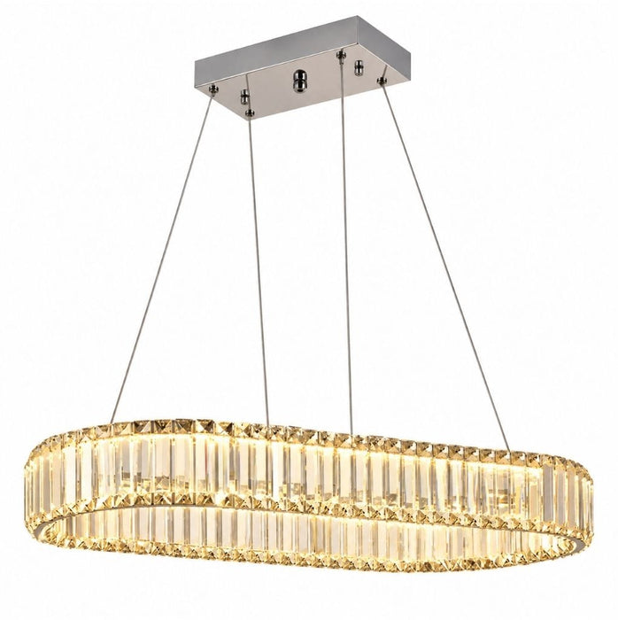 Oval Chrome Crystal Chandelier