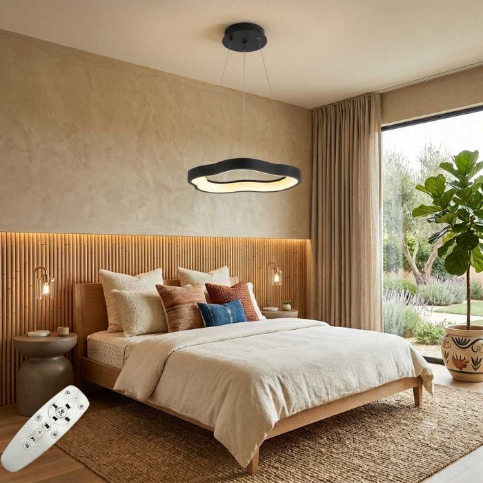 Royale Wave Black LED Chandelier