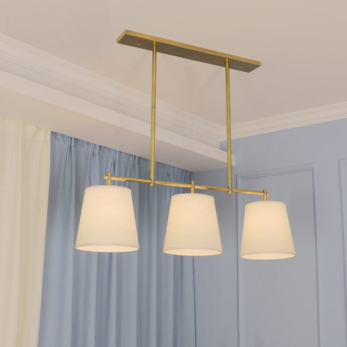 Tri Shade Gold Linear Chandelier