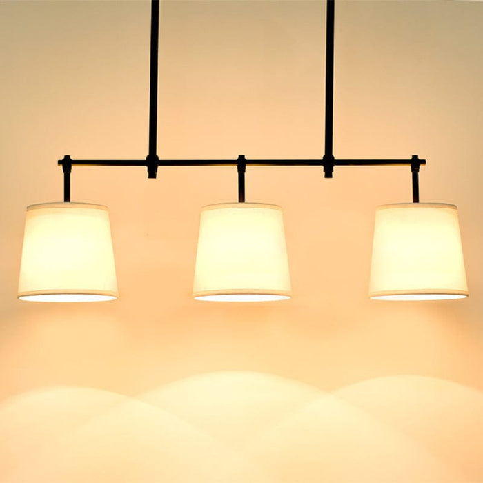 Tri Shade Black Linear Chandelier