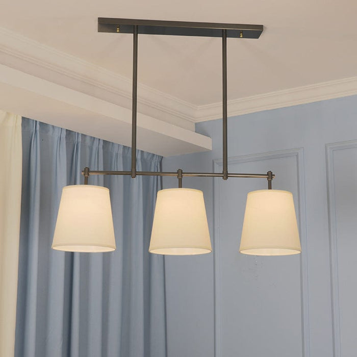Tri Shade Black Linear Chandelier