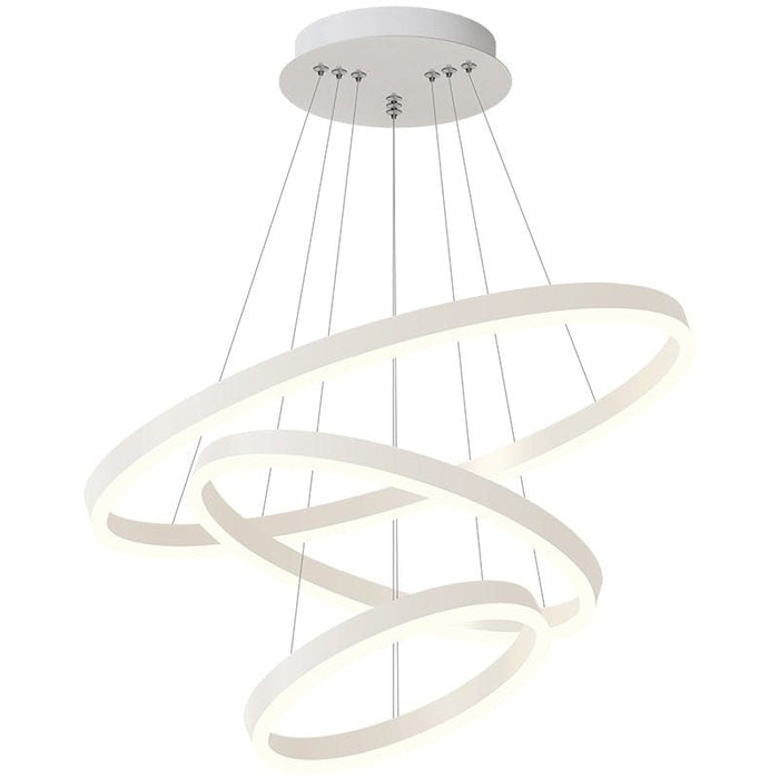 مصباح معلق حلقي أبيض (3 حلقات)