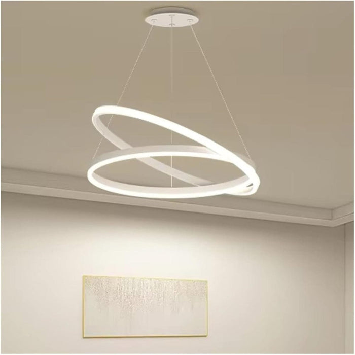 قلادة خاتم بيضاء (حلقتان)