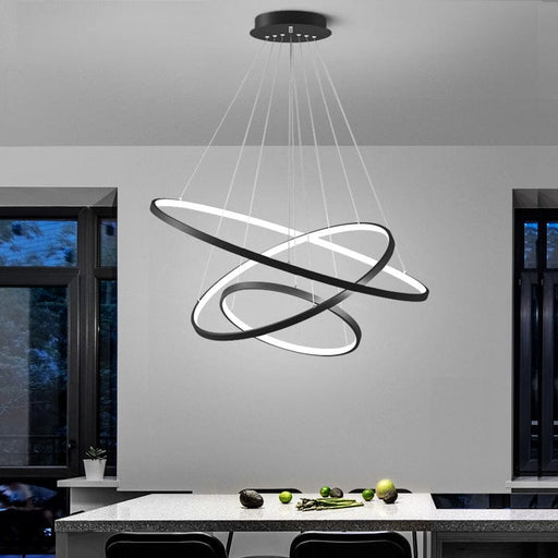 Black Ring Pendant Lamp (3 Rings) - Mafeemushkil.com LLC