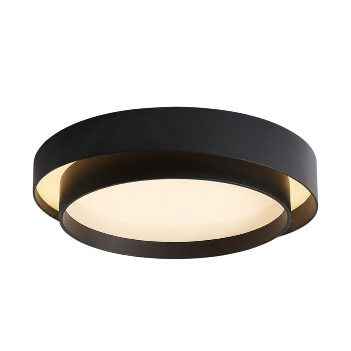 مصباح LED دائري أسود مثبت على السطح