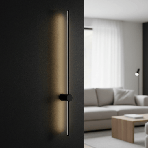 You will be generating high-quality product photos for an online stores product page. The product images should closely match the original products.
      Here is the prompt (IMPORTANT!): """A close-up shot of the 'James Wall Light Black (Small)' mounted o