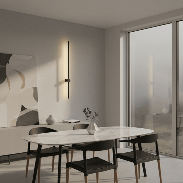 You will be generating high-quality product photos for an online stores product page. The product images should closely match the original products.
      Here is the prompt (IMPORTANT!): """A lifestyle image of the 'James Wall Light Black (Small)' install