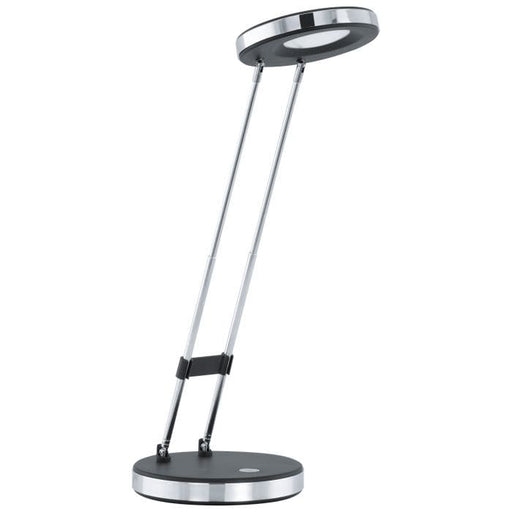 Sleek silver Gexo office table lamp with adjustable arm and round base, Mafeemushkil.com Dubai UAE light. - Mafeemushkil.com LLC - Gexo Office Table Lamp - Best Sellers, Lights Under 300, Office, sale, Table Lamps