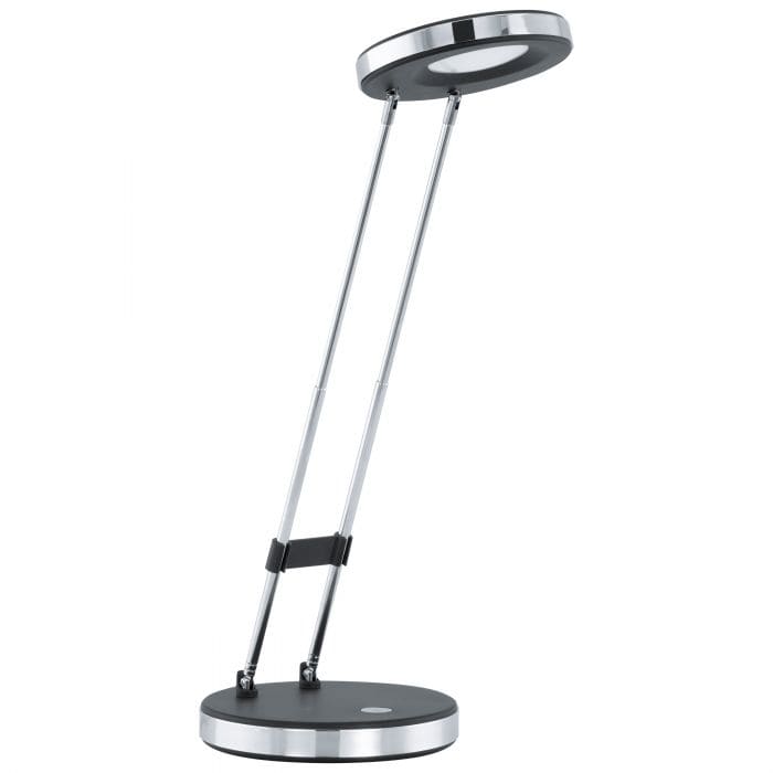 Sleek silver Gexo office table lamp with adjustable arm and round base, Mafeemushkil.com Dubai UAE light. - Mafeemushkil.com LLC - Gexo Office Table Lamp - Best Sellers, Lights Under 300, Office, sale, Table Lamps