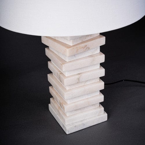White Marble Table Lamp - Mafeemushkil.com LLC