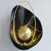 Casa black wall lamp with gold circular accent and marble texture, Mafeemushkil.com Dubai UAE Light. - Mafeemushkil.com LLC - Casa black wall lamp - Wall Lamps